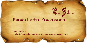 Mendelsohn Zsuzsanna névjegykártya